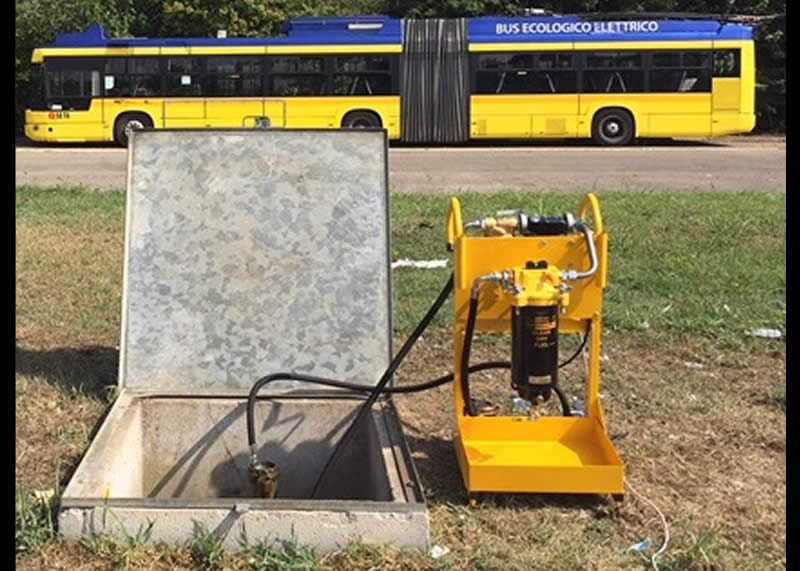 Sistema di filtrazione gasolio per serbatoi di stoccaggio e distribuzione